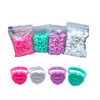 Anillos para Pegamento de Extensiones de Pestañas Forma Corazon 100 piezas Menta