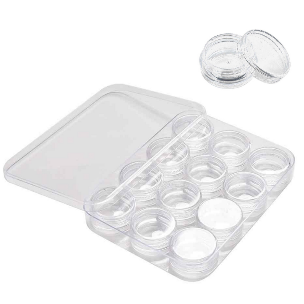 Frasquitos Vacíos Charola Base Cuadrada con 12 piezas