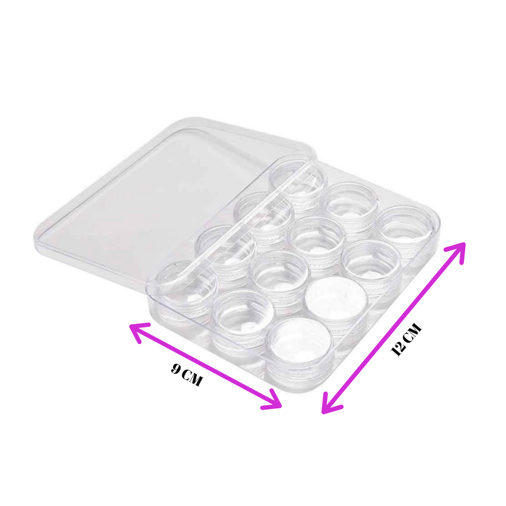 Frasquitos Vacíos Charola Base Cuadrada con 12 piezas